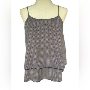 Banana Republic Layered Blouse Adjustable Shoulder Straps Black White Size XS